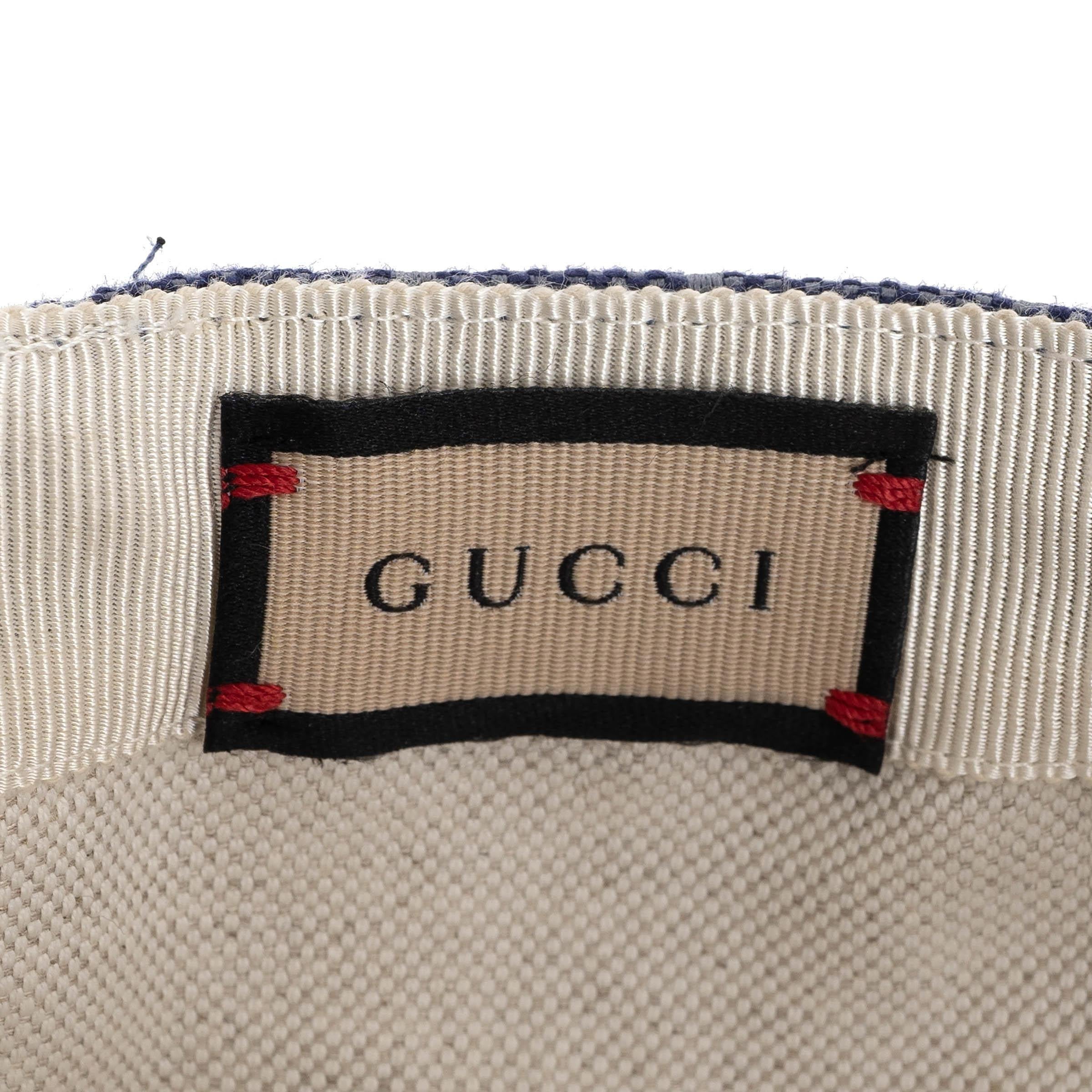 GUCCI Blau & Grau GG Segeltuch Baseballkappenhut S im Angebot 4