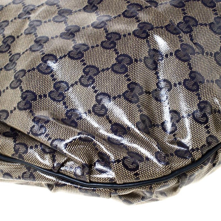 Gucci Blue/Grey GG Crystal Coated Canvas Hysteria Hobo For Sale at 1stDibs