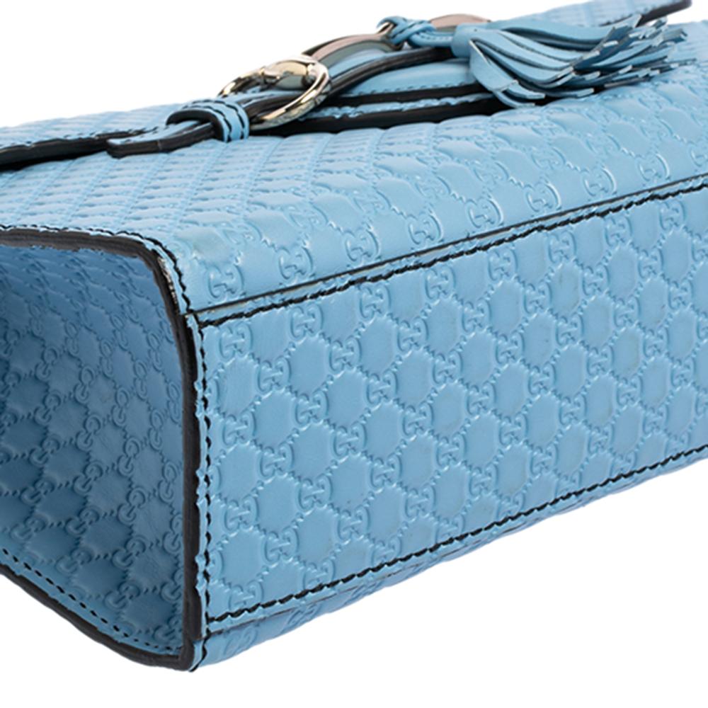 Gucci Blue Guccissima Leather Medium Emily Shoulder Bag 1