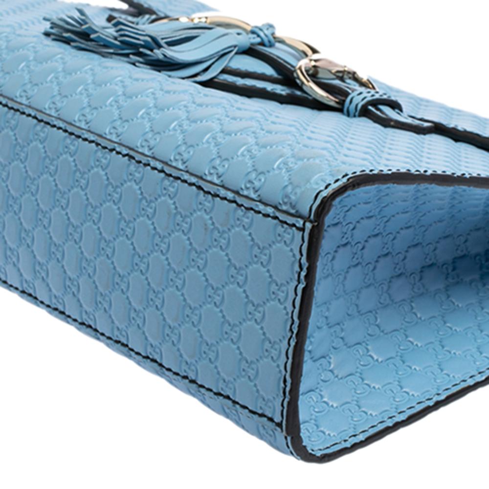 Gucci Blue Guccissima Leather Medium Emily Shoulder Bag 2