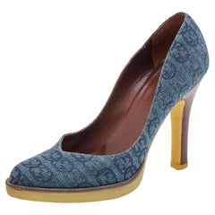 Gucci - Piattaforma in denim con G intrecciata blu - misura 37