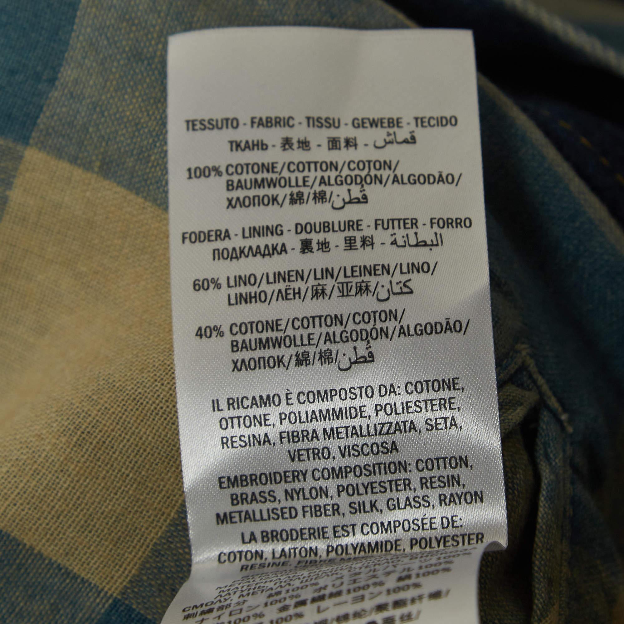 Gray Gucci Blue Japanese Embroidered Denim Jacket L For Sale