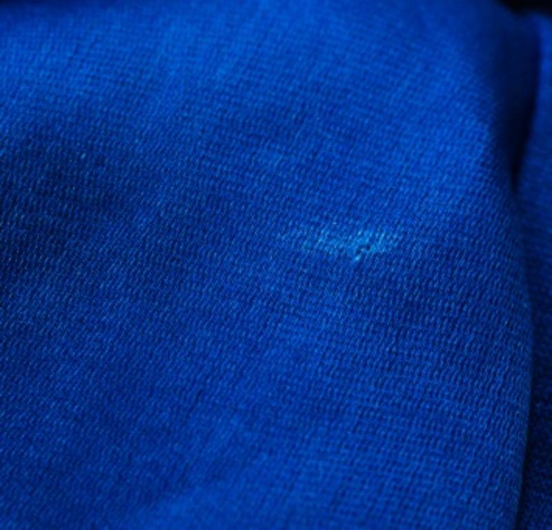Gucci Blue Jersey and Silk Ruffled Sleeve Top S en venta 3