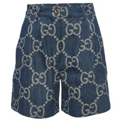 Gucci Jumbo GG Short taille haute en jean bleu