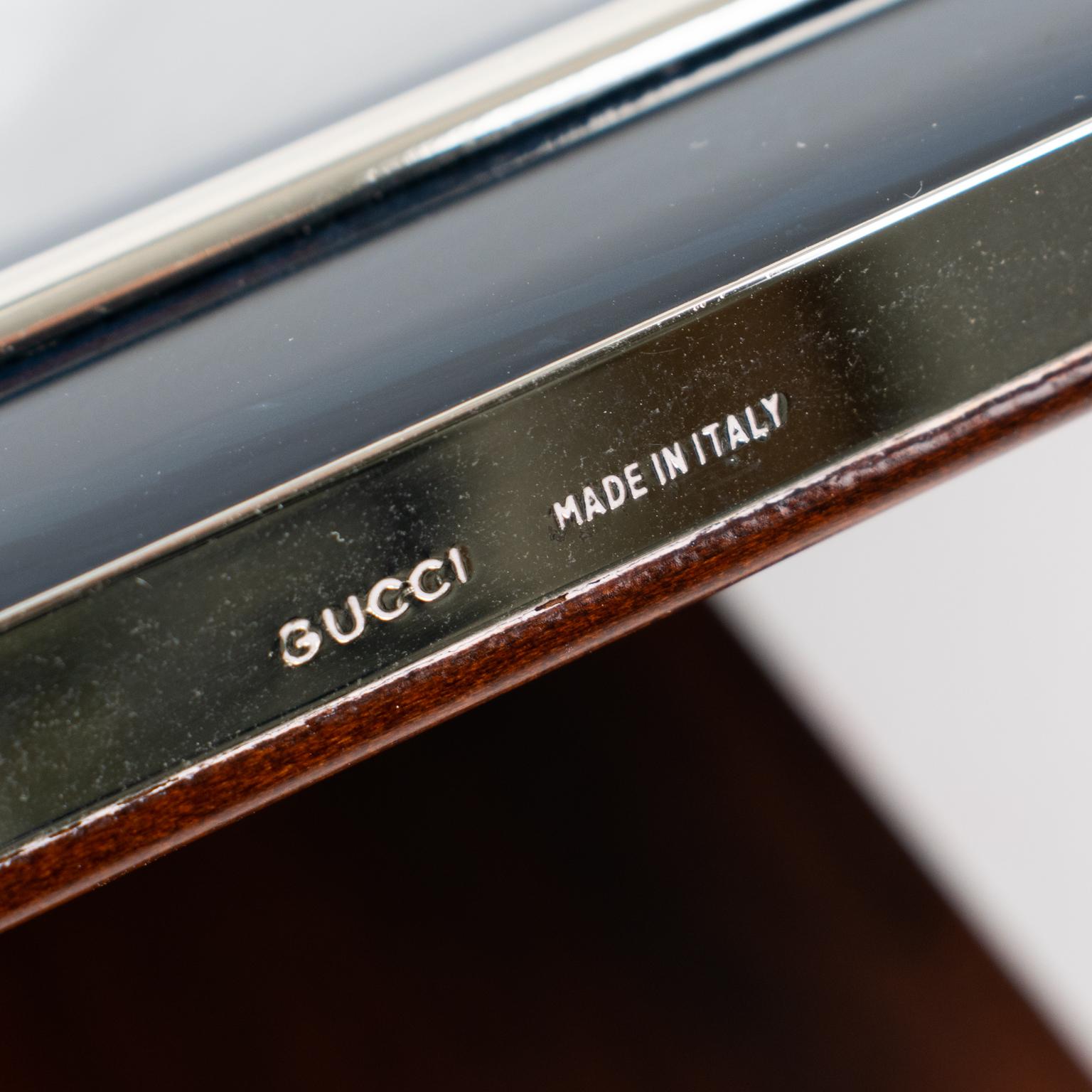 Gucci Lacquer and Silver Plate Picture Frame Equestrian Decor, circa 1970 2