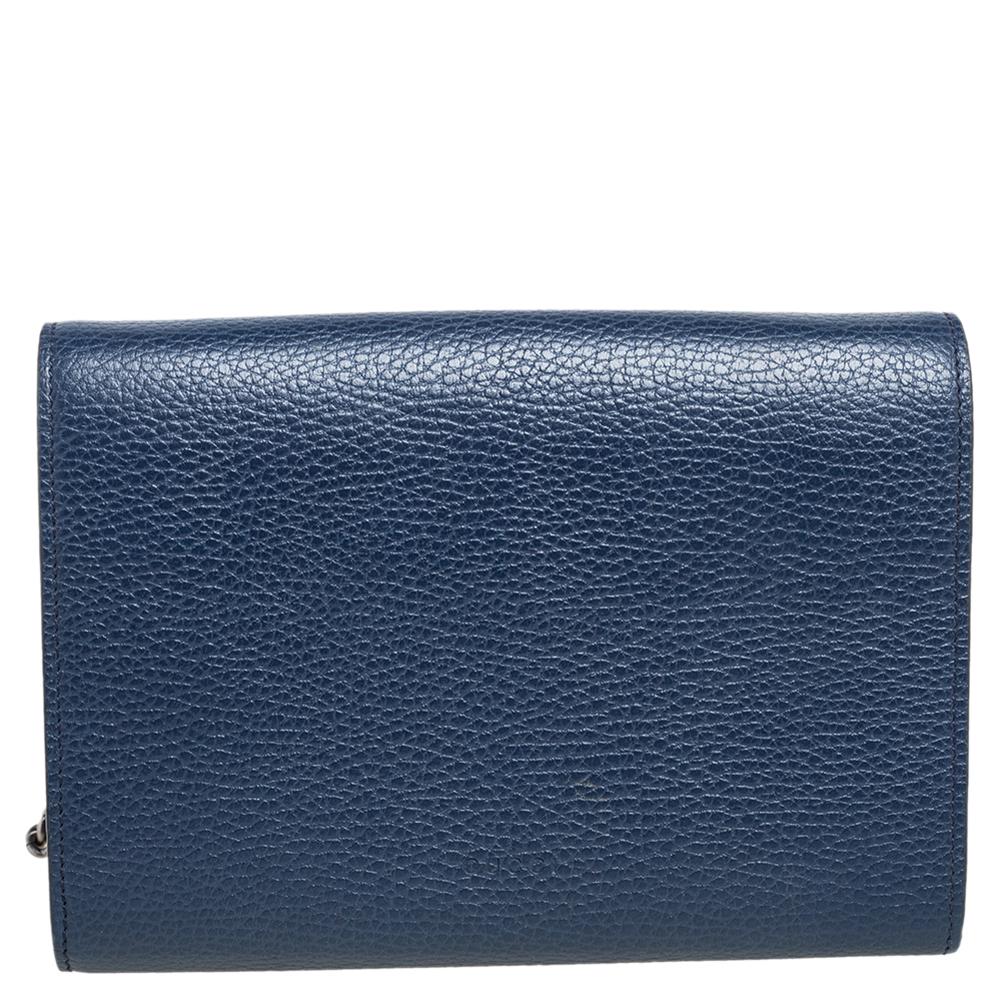 Women's Gucci Blue Leather Dionysus Wallet On Chain