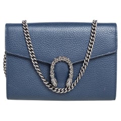 Gucci Blau Leder Dionysus Brieftasche auf Kette