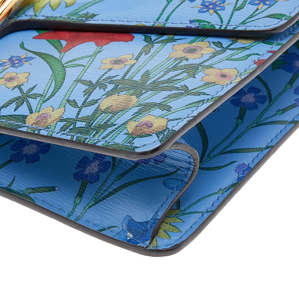 blue floral handbag