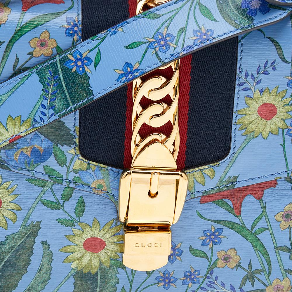 gucci bag with blue flowers