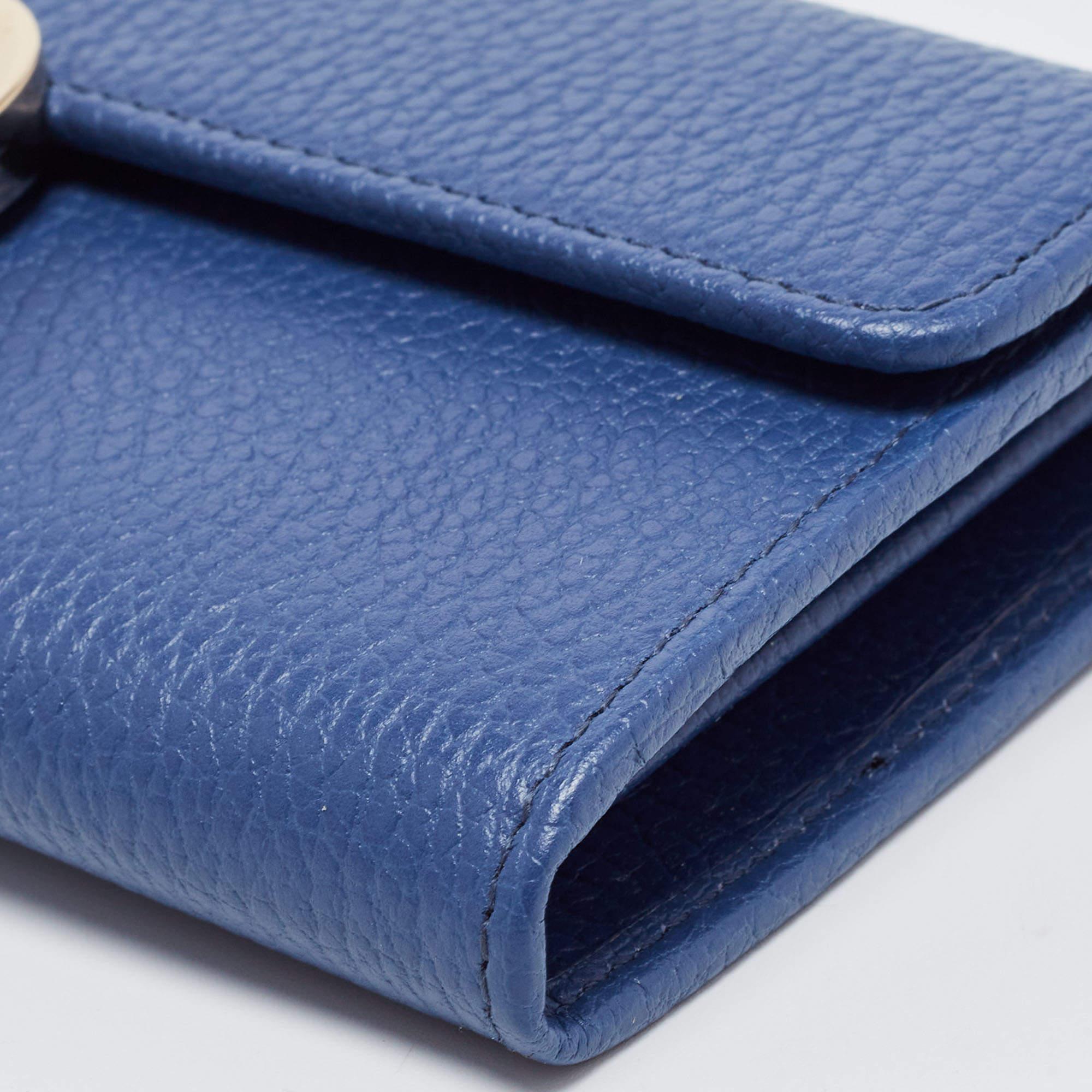 Women's Gucci Blue Leather Interlocking G Continental Wallet