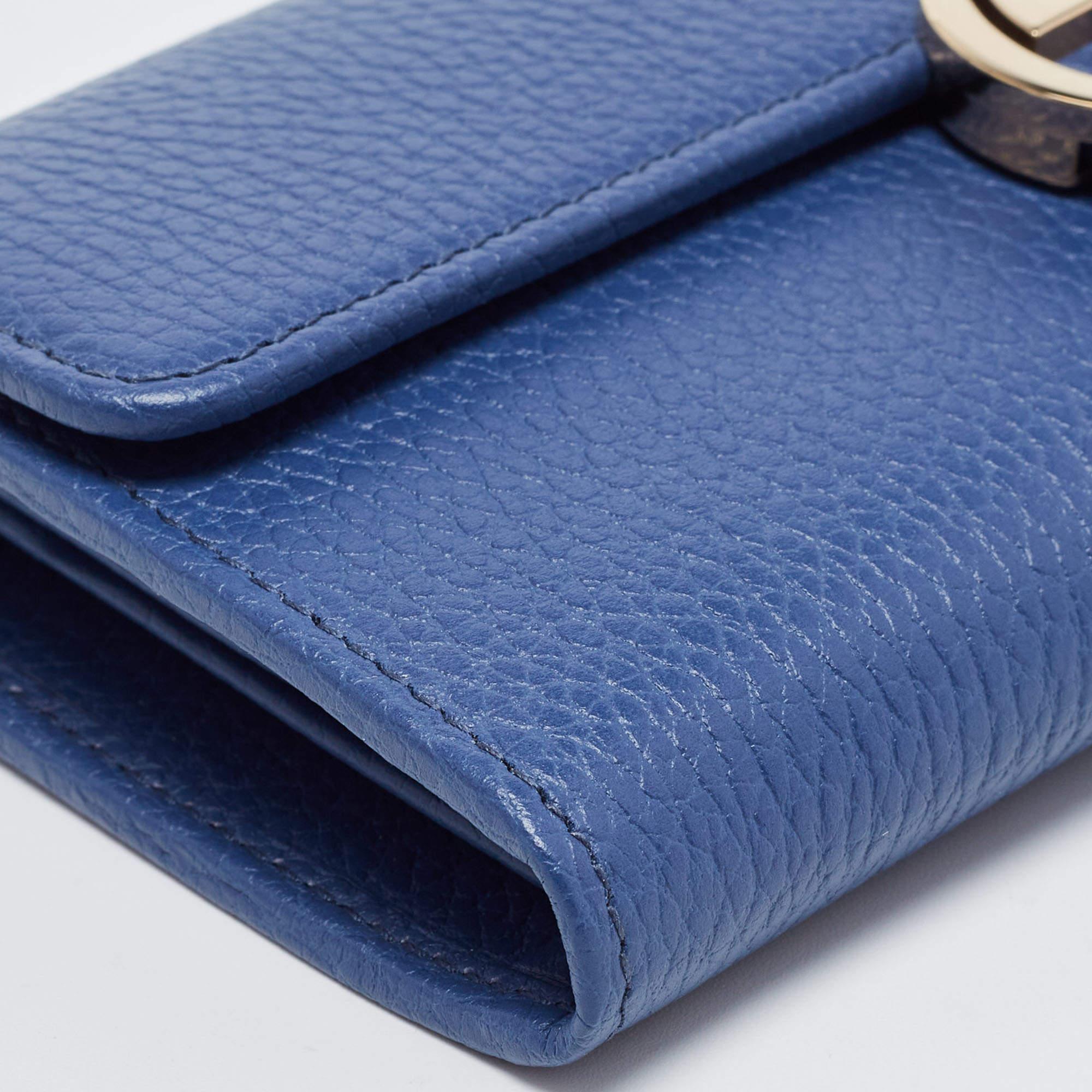 Gucci Blue Leather Interlocking G Continental Wallet 1