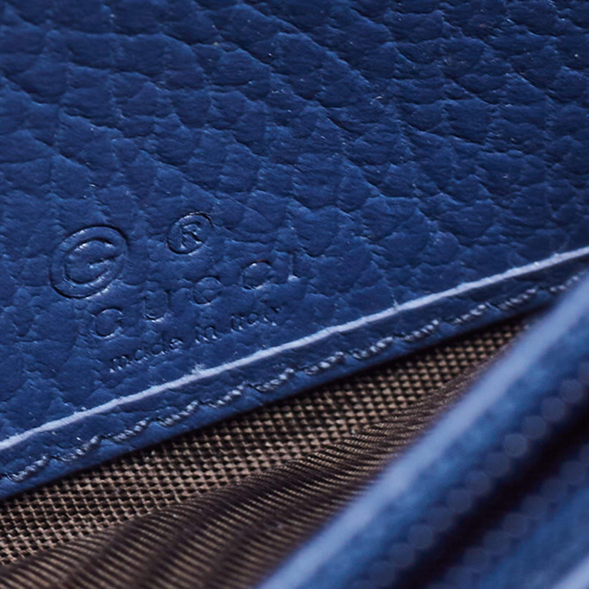 Gucci Blue Leather Interlocking G Continental Wallet 3