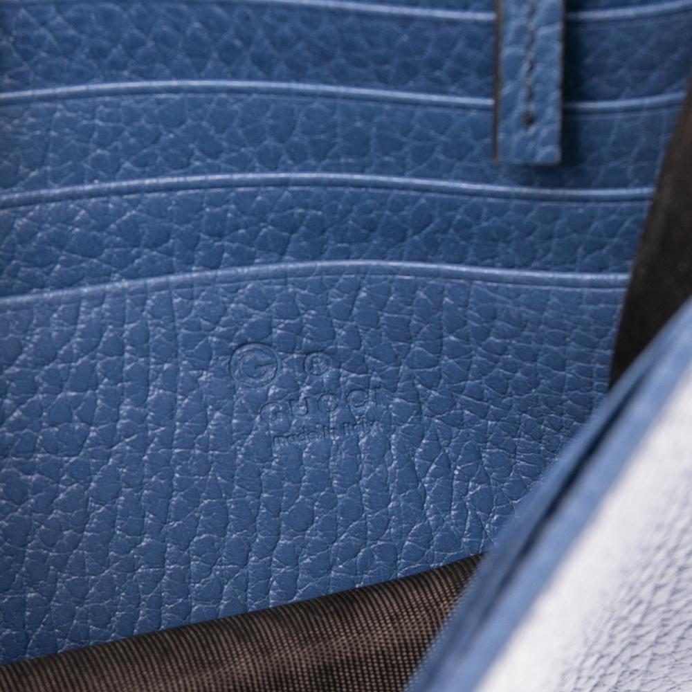 Gucci Blue Leather Interlocking G Wallet on Chain 1