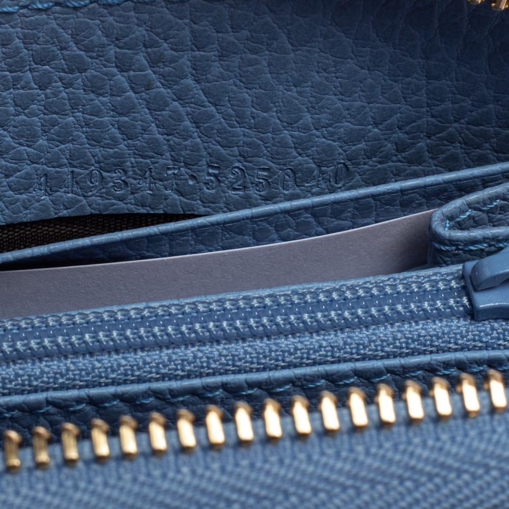 Gucci Blue Leather Interlocking G Zip Around Wallet 1