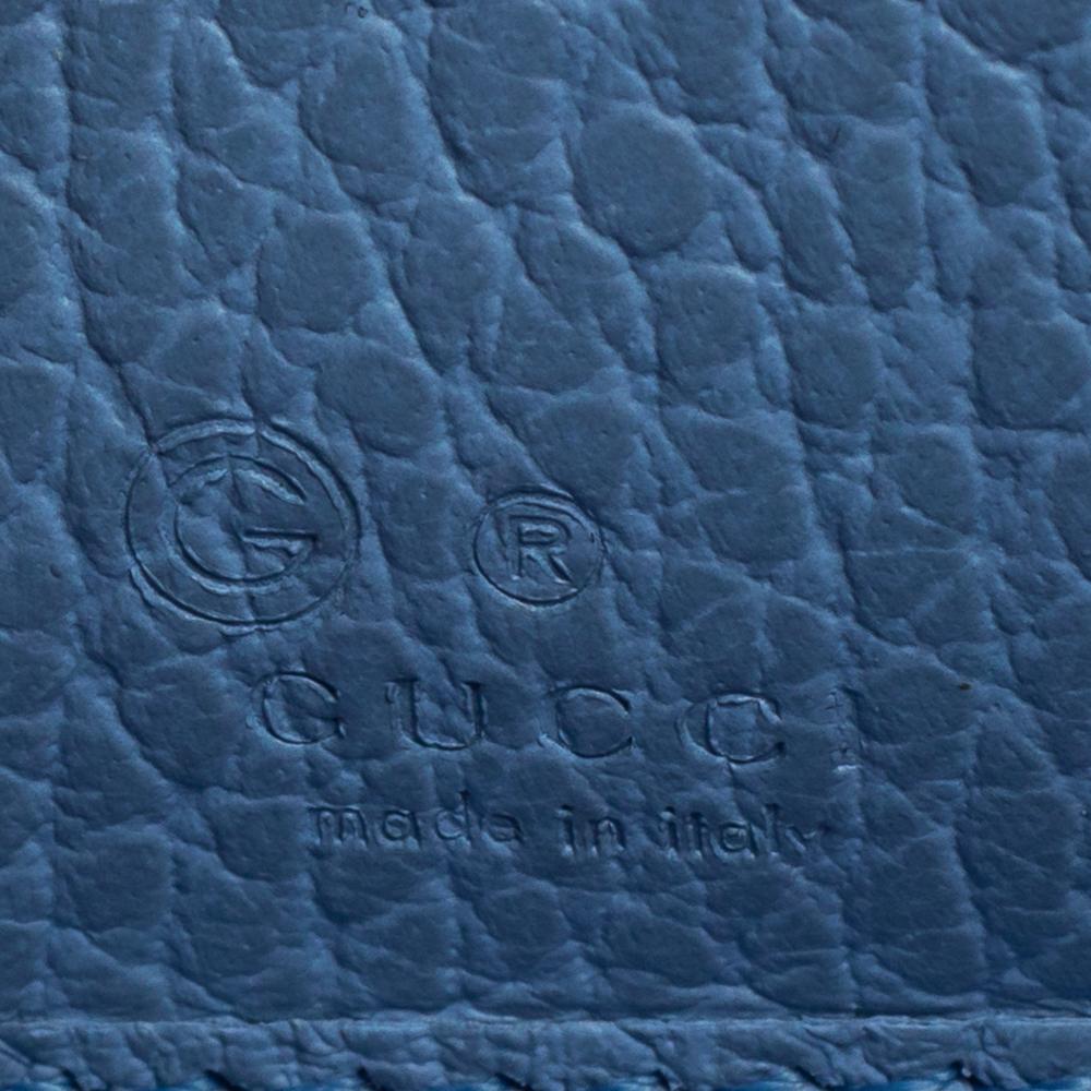Gucci Blue Leather Interlocking G Zip Around Wallet 2