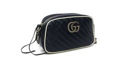 Gucci Blue Leather Marmont Camera Bag