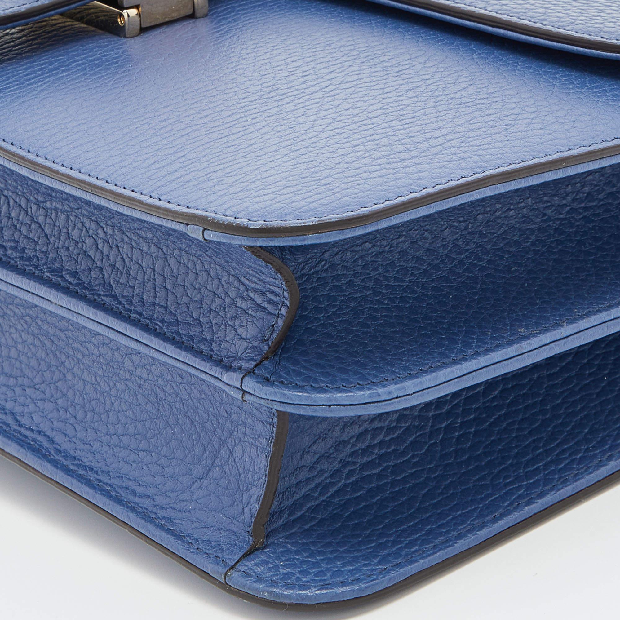 Gucci Blue Leather Medium Interlocking G Shoulder Bag 8