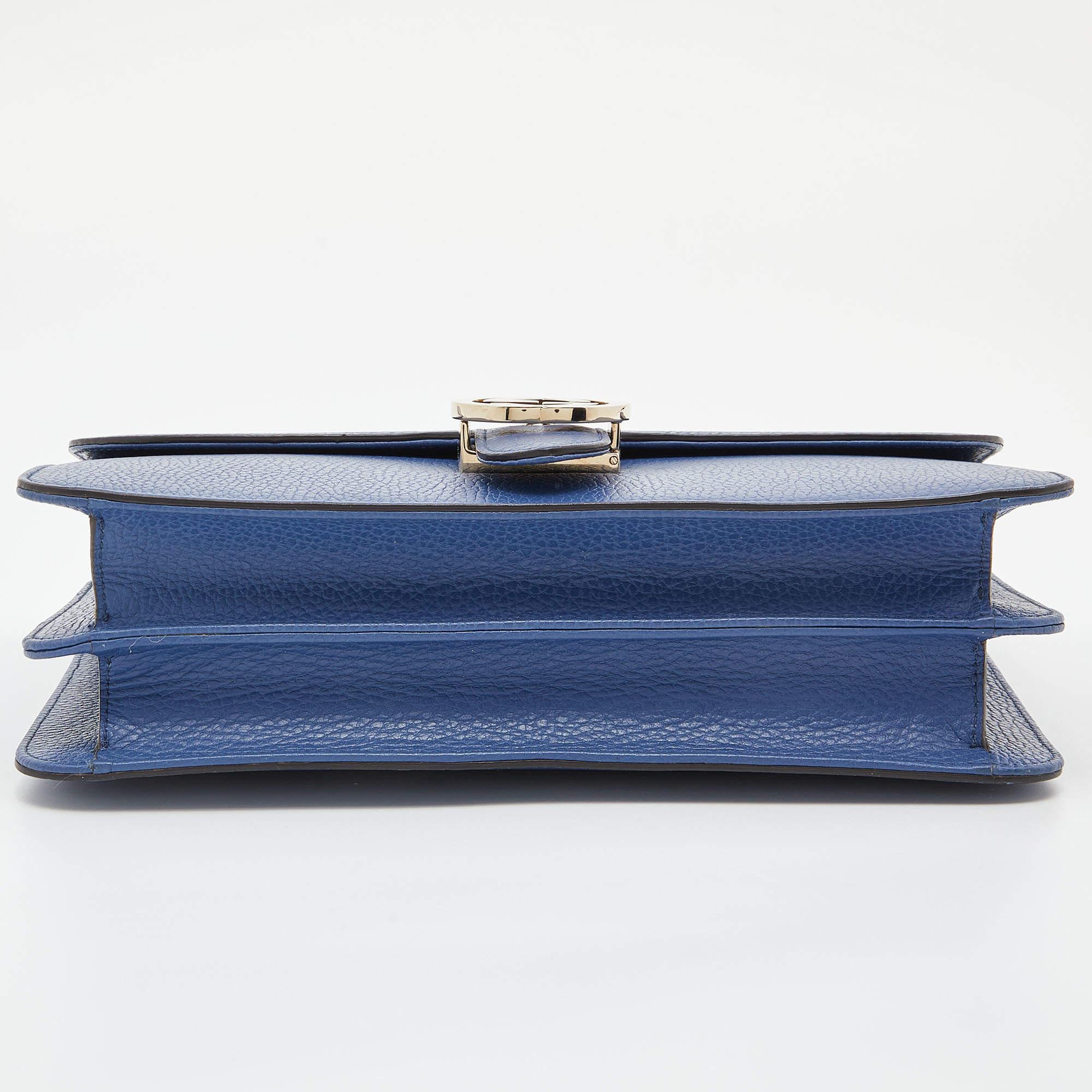 Gucci Blue Leather Medium Interlocking G Shoulder Bag 1