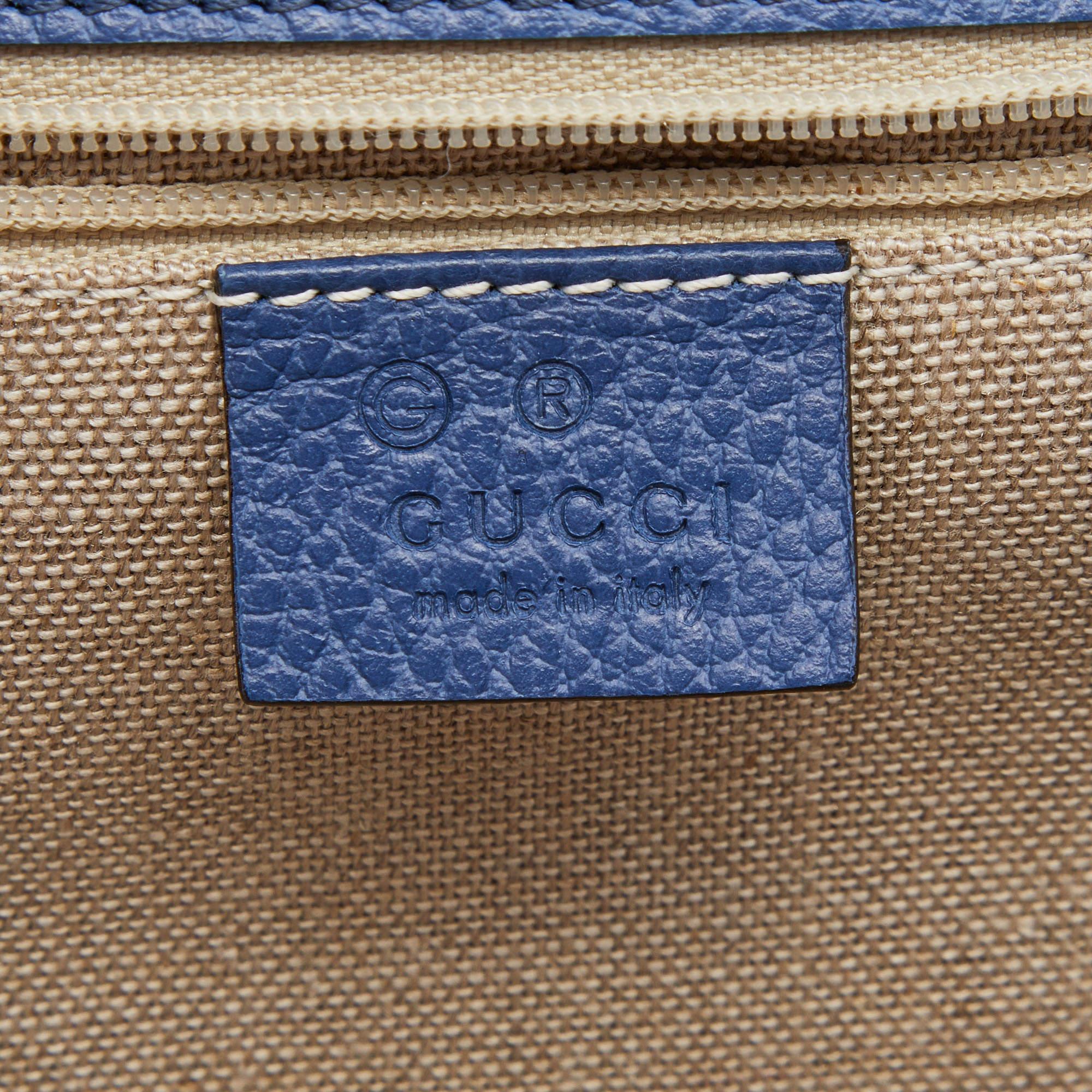 Gucci Blue Leather Medium Interlocking G Shoulder Bag 3
