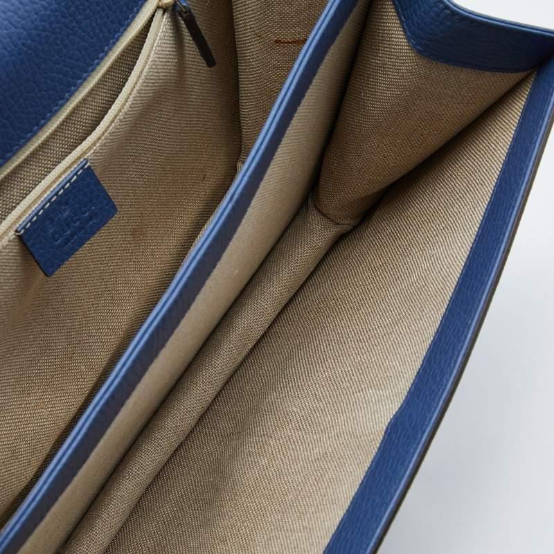 Gucci Blue Leather Medium Interlocking G Shoulder Bag 4