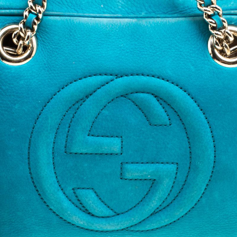 Gucci Blue Leather Medium Soho Chain Shoulder Bag 1