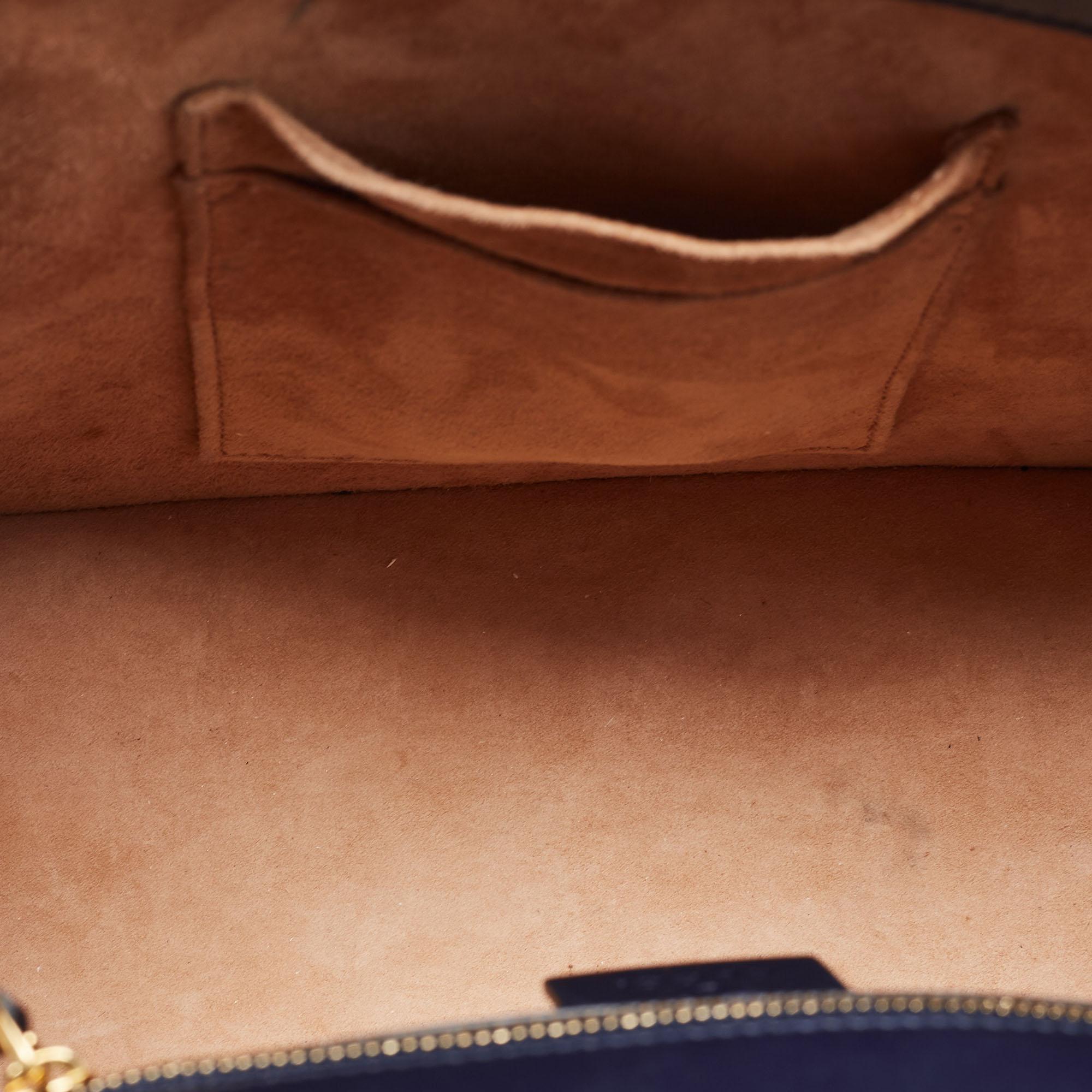 Gucci Blue Leather Medium Sylvie Top Handle Bag 6