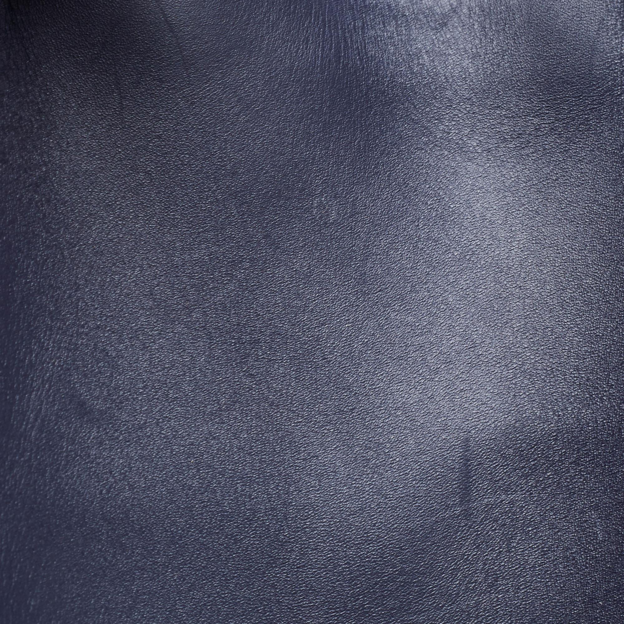 Gucci Blue Leather Medium Sylvie Top Handle Bag 8
