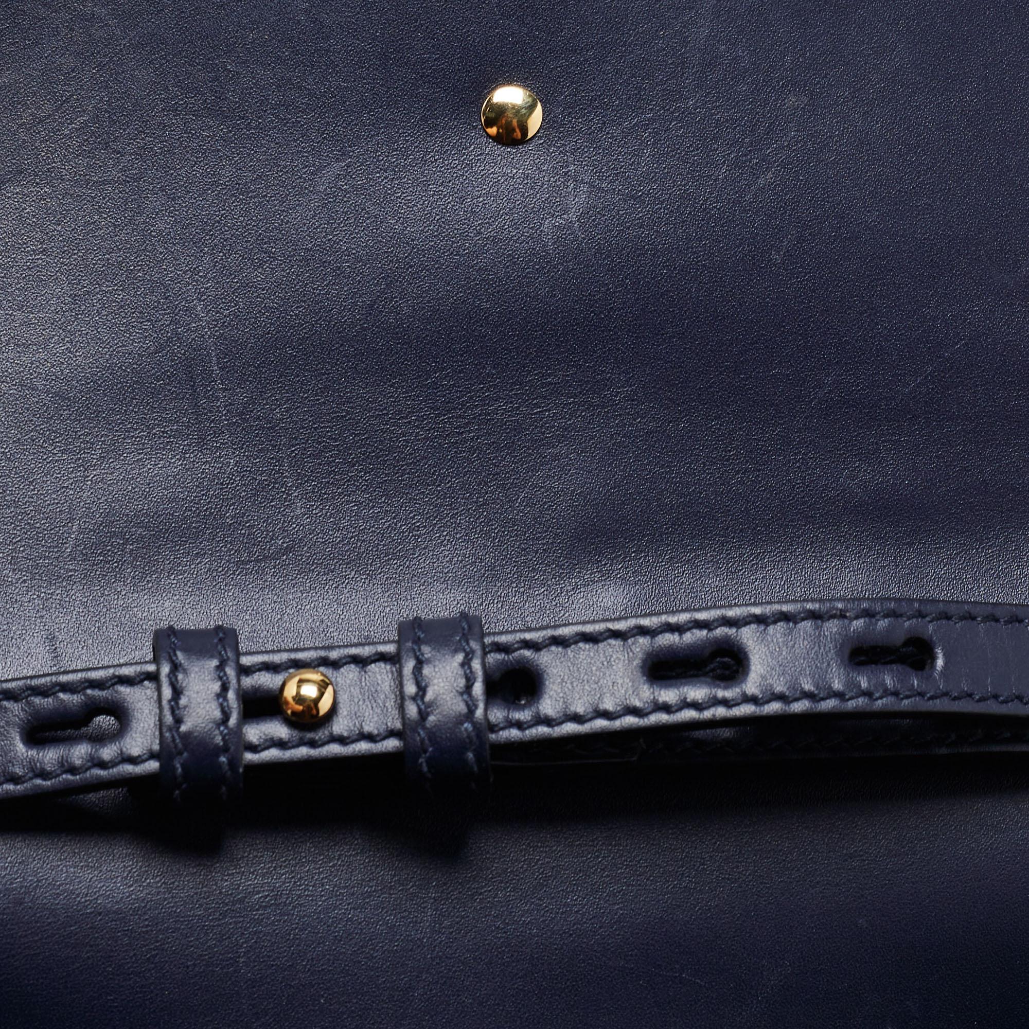 Gucci Blue Leather Medium Sylvie Top Handle Bag 3