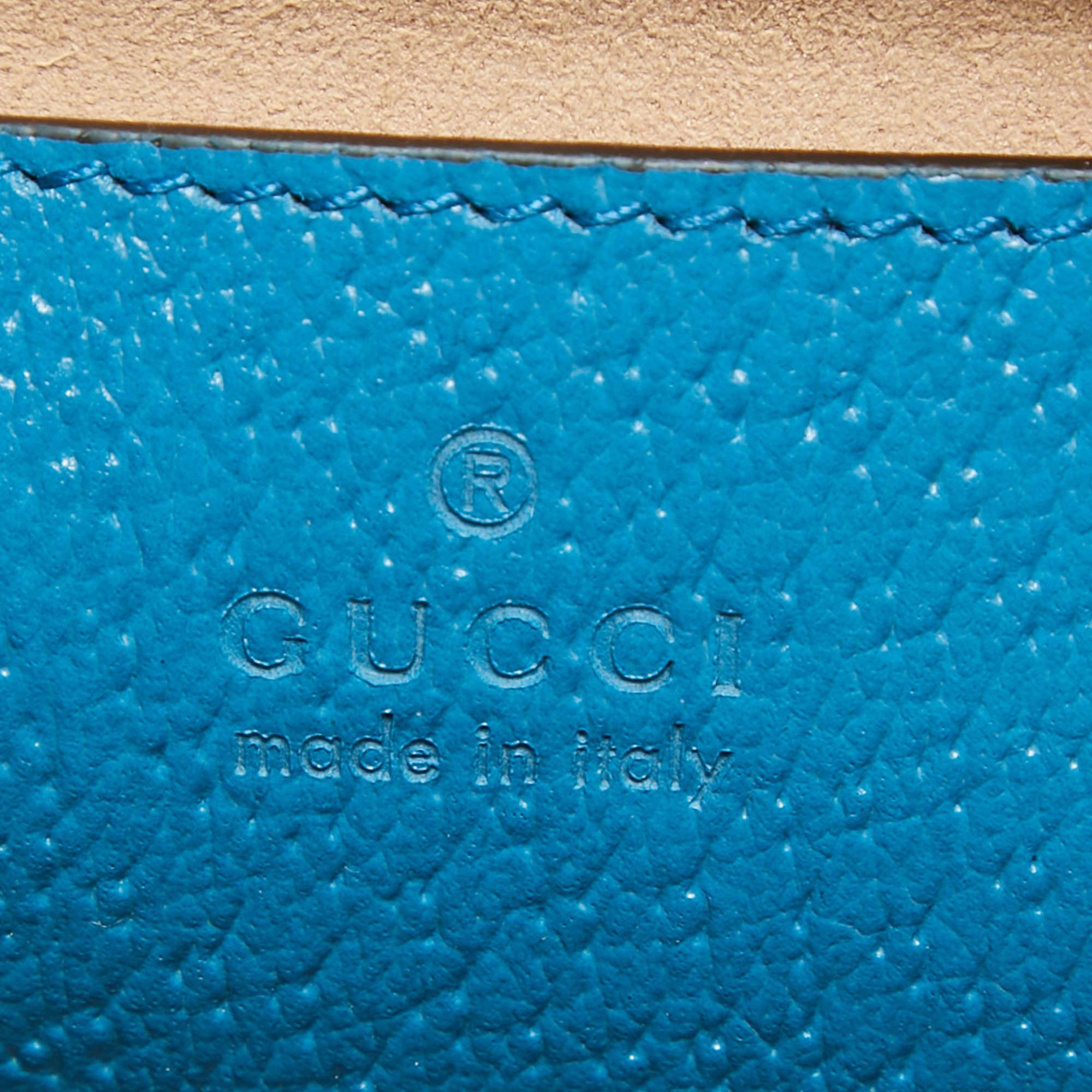 Gucci Blue Leather Mini Bamboo Diana Dome Satchel In Excellent Condition In Dubai, Al Qouz 2