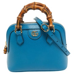 Gucci Mini sac à main Diana Dome en cuir bleu