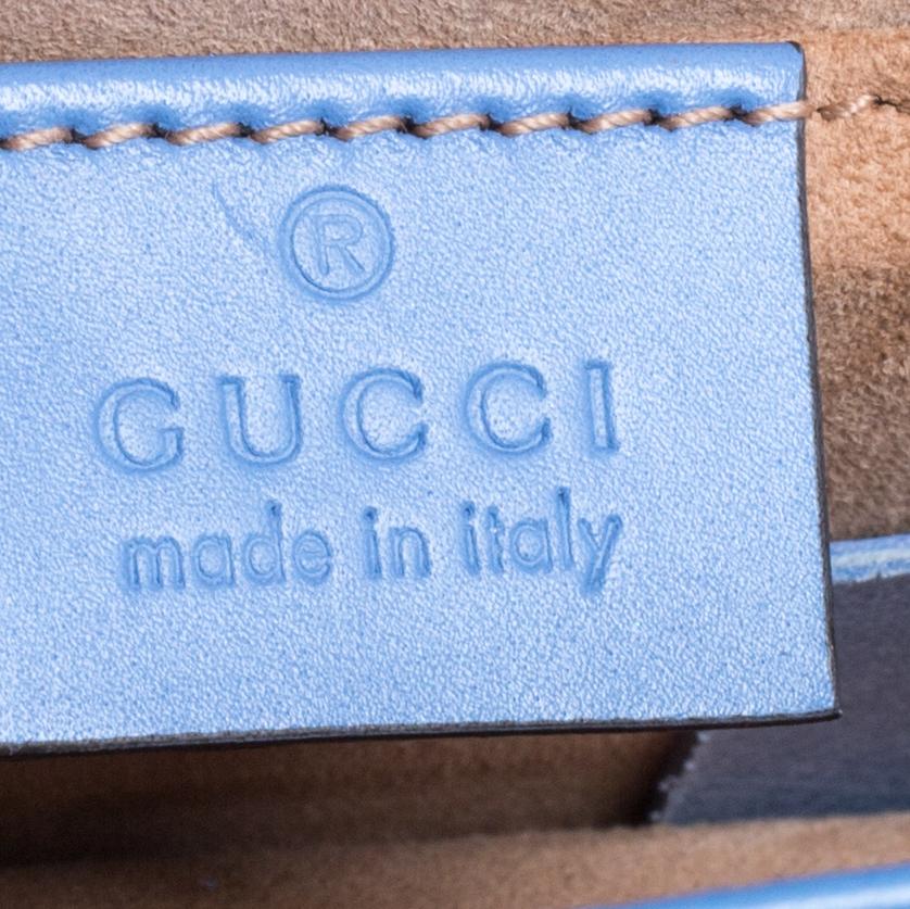 Gucci Blue Leather Mini Web Chain Sylvie Shoulder Bag 3