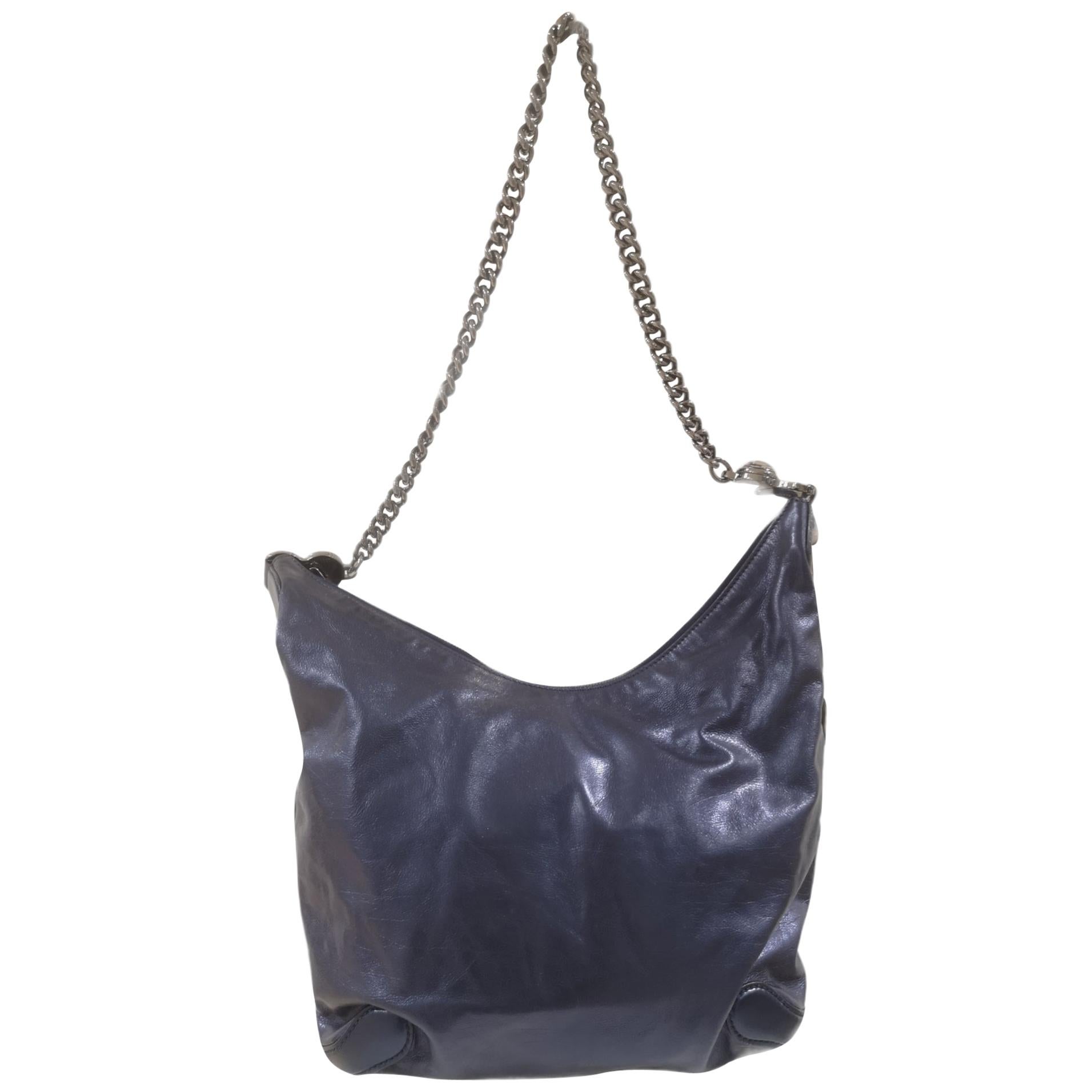 Gucci blue leather silver hardware Shoulder bag