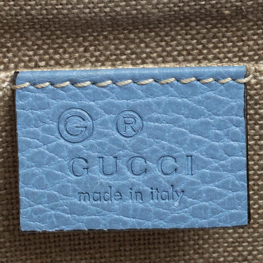 Gucci Blue Leather Small Interlocking G Crossbody Bag 7