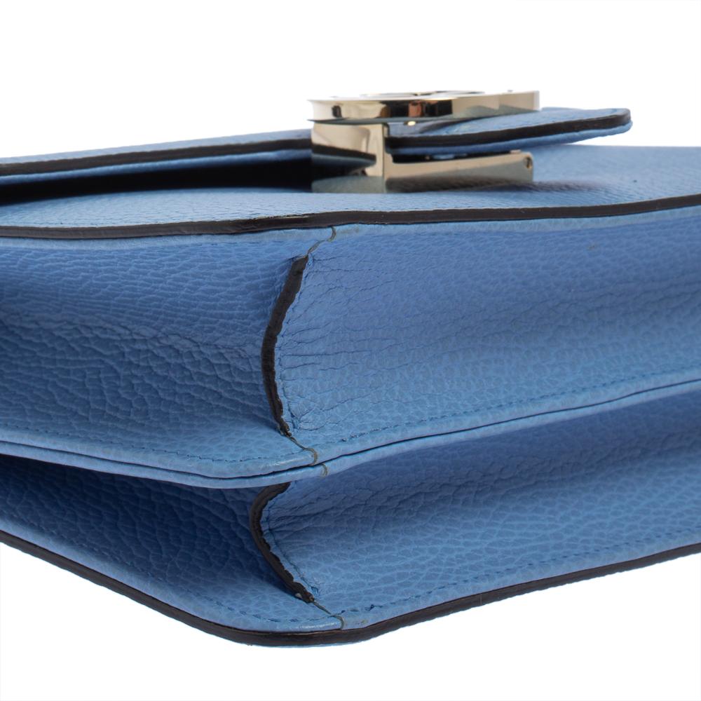Gucci Blue Leather Small Interlocking G Crossbody Bag 2