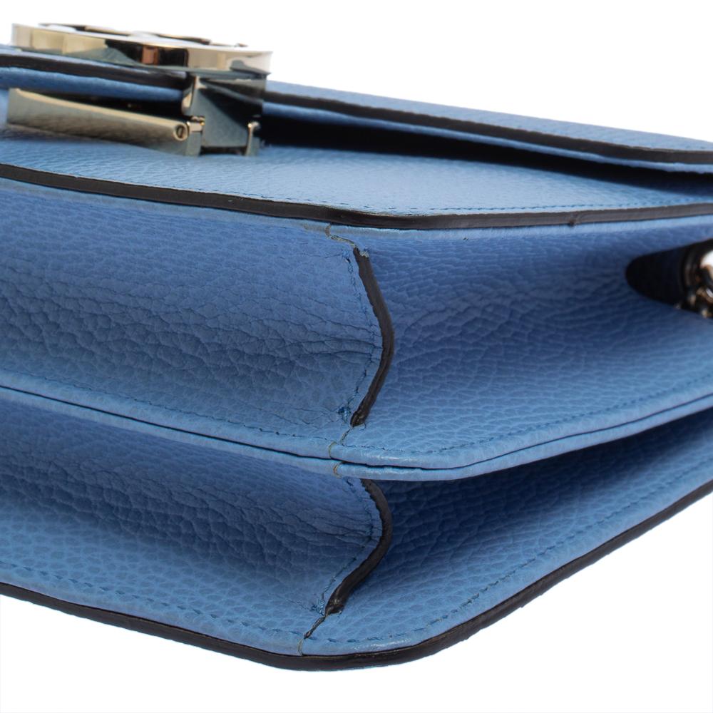 Gucci Blue Leather Small Interlocking G Crossbody Bag 3