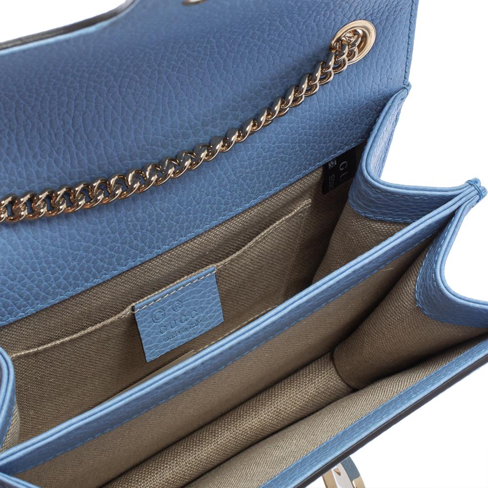Gucci Blue Leather Small Interlocking G Crossbody Bag 4