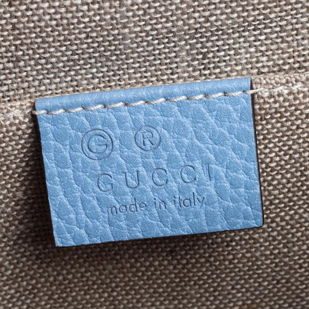 Gucci Blue Leather Small Interlocking G Shoulder Bag 4