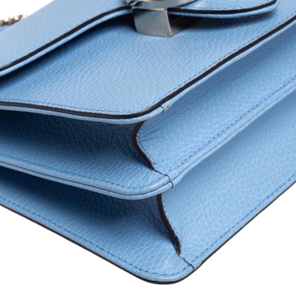 Gucci Blue Leather Small Interlocking G Shoulder Bag In Good Condition In Dubai, Al Qouz 2