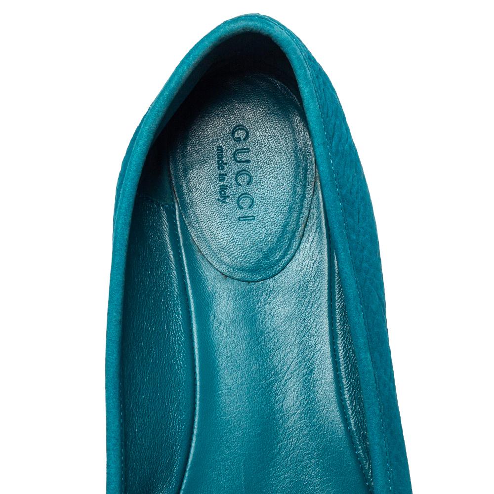 Women's Gucci Blue Leather Soho Ballet Flats Size 39