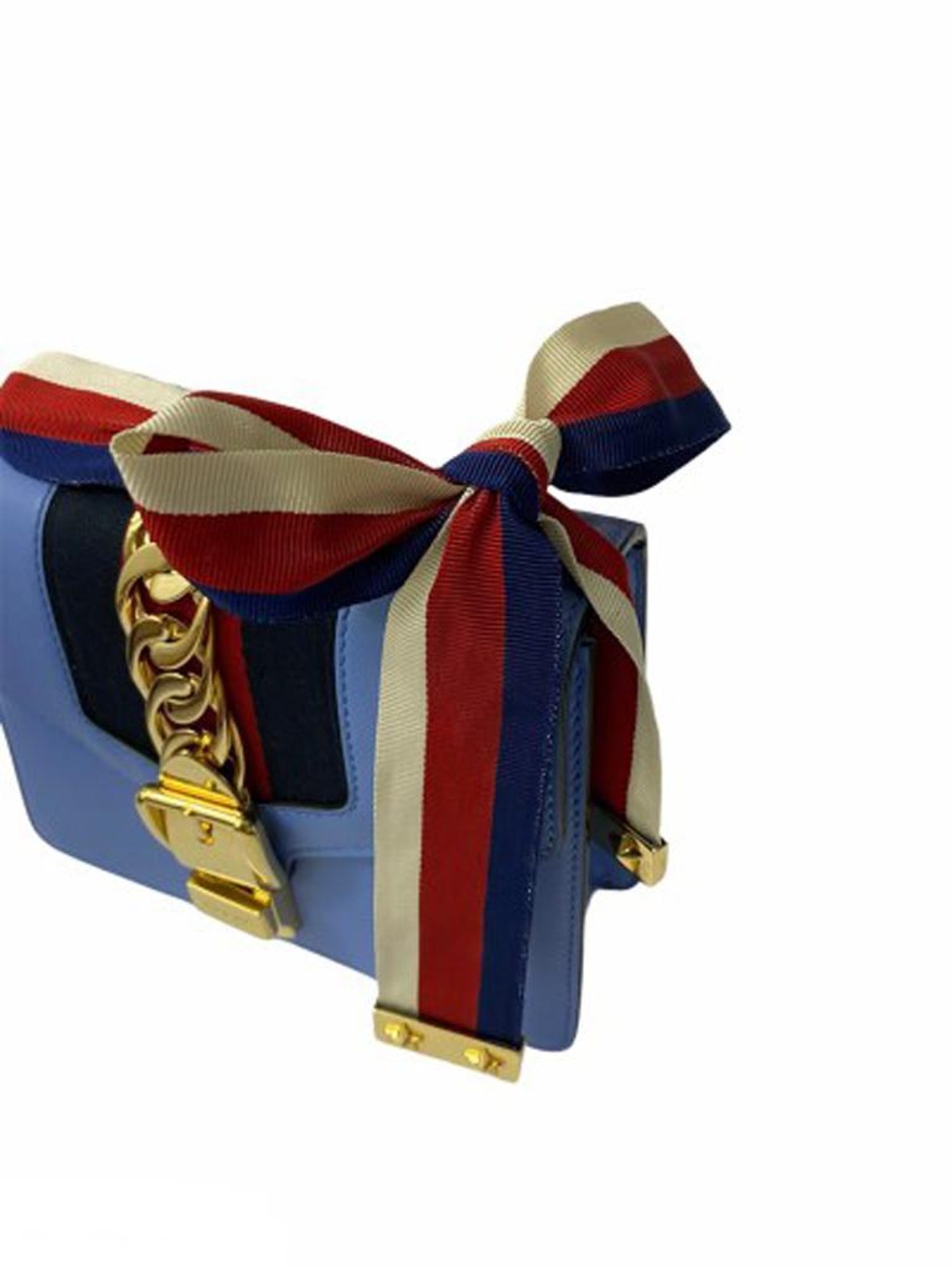Gucci Blue Leather Sylvie Mini Shoulder Bag at 1stDibs | gucci sylvie blue