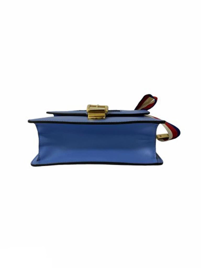 Black Gucci Blue Leather Sylvie Mini Shoulder Bag
