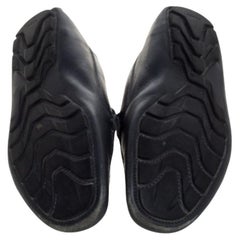 Gucci Blue Leather Web Detail Loafers Size 41.5