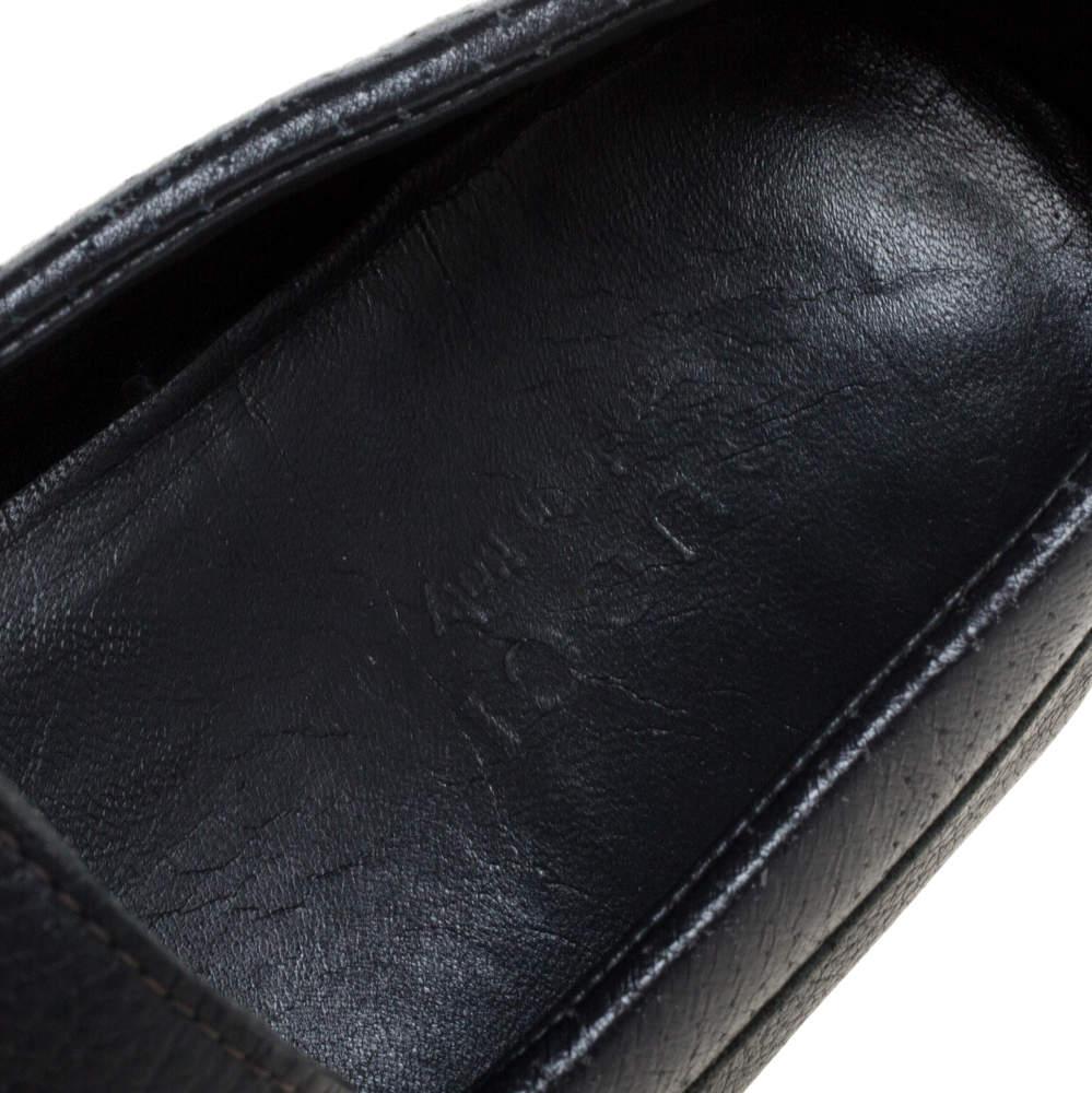 Gucci Blue Leather Web Detail Loafers Size 41.5 2