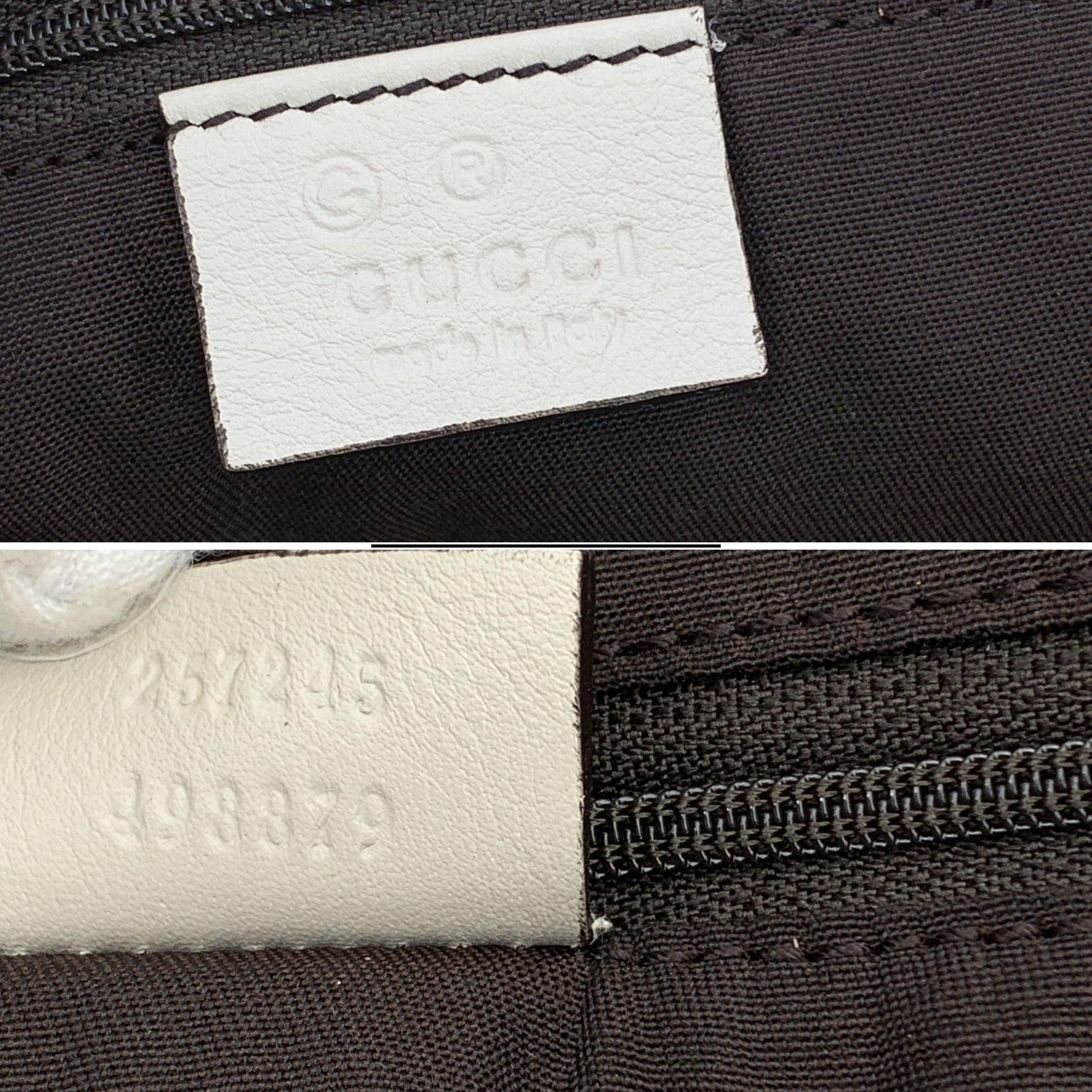 Gucci Logo Blu Denim e Borsa Tote in Pelle Shopper Bianco In condizioni ottime in vendita a Rome, Rome
