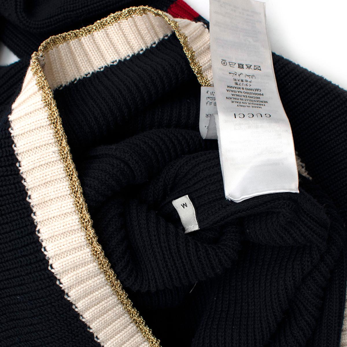 Gucci Blue Lurex Detail Contrast Trim Knit Cardigan - Size M 1