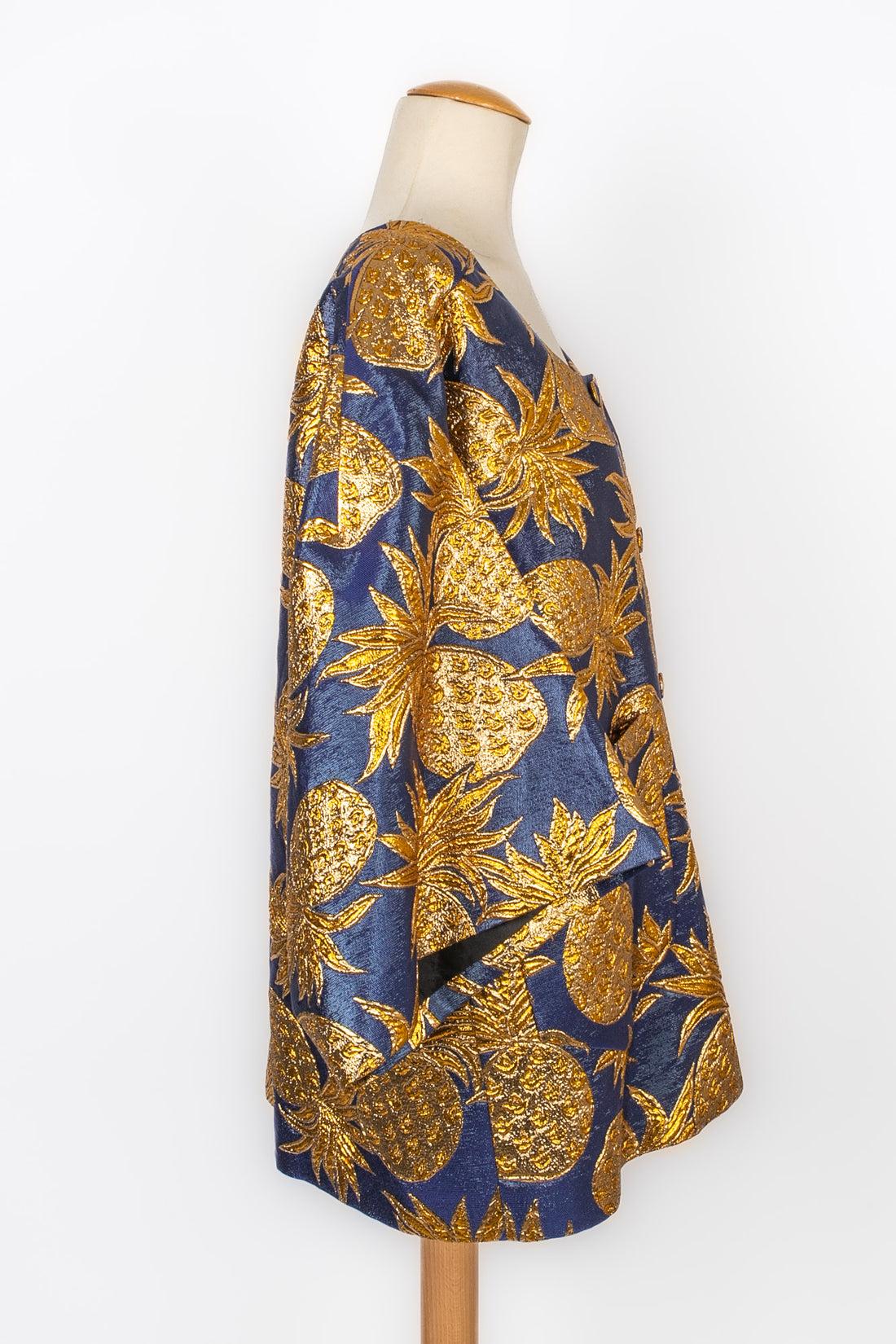 Kimono con giacca in lurex blu di Gucci, 2020 In condizioni ottime in vendita a SAINT-OUEN-SUR-SEINE, FR