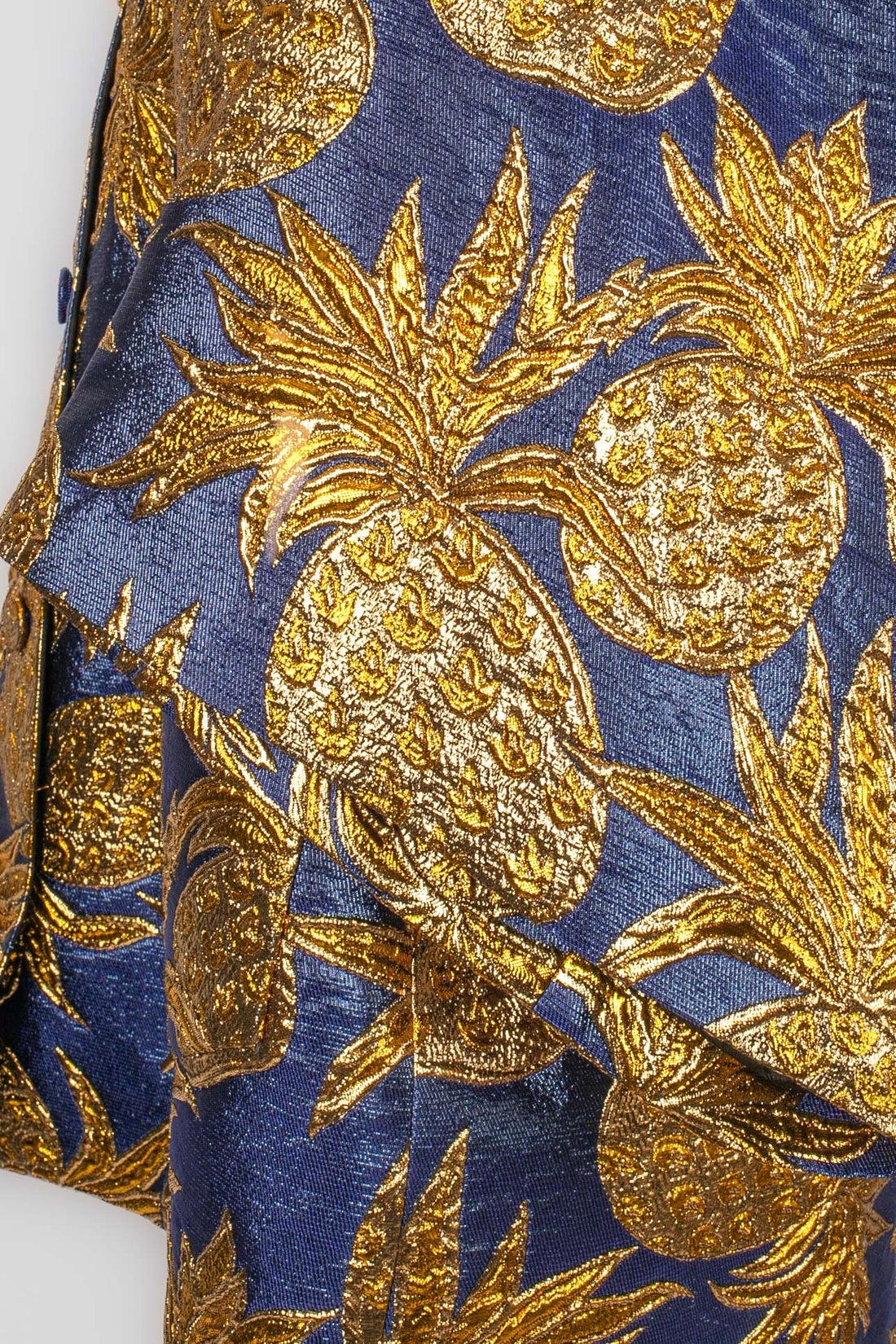 Kimono con giacca in lurex blu di Gucci, 2020 in vendita 1