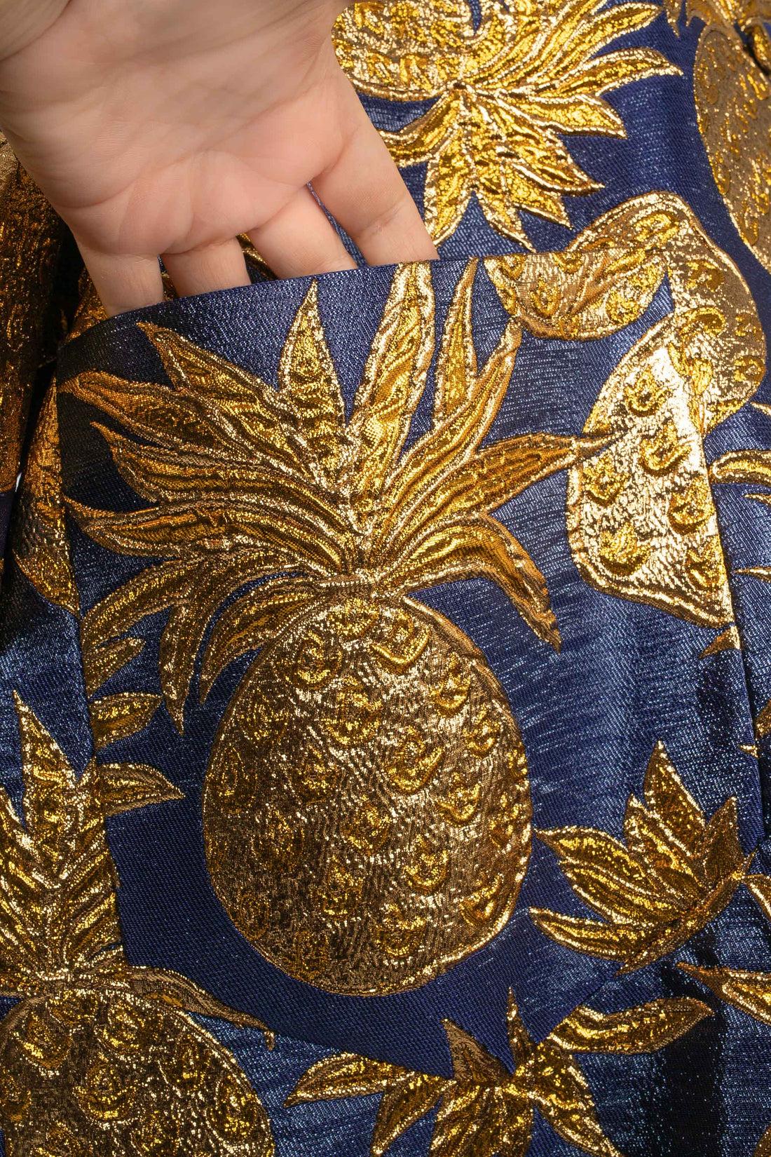 Kimono con giacca in lurex blu di Gucci, 2020 in vendita 3