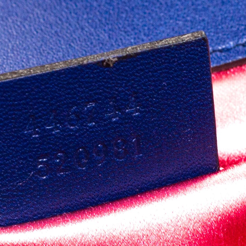 Gucci Blue Matelasse Velvet Mini GG Marmont Shoulder Bag 6