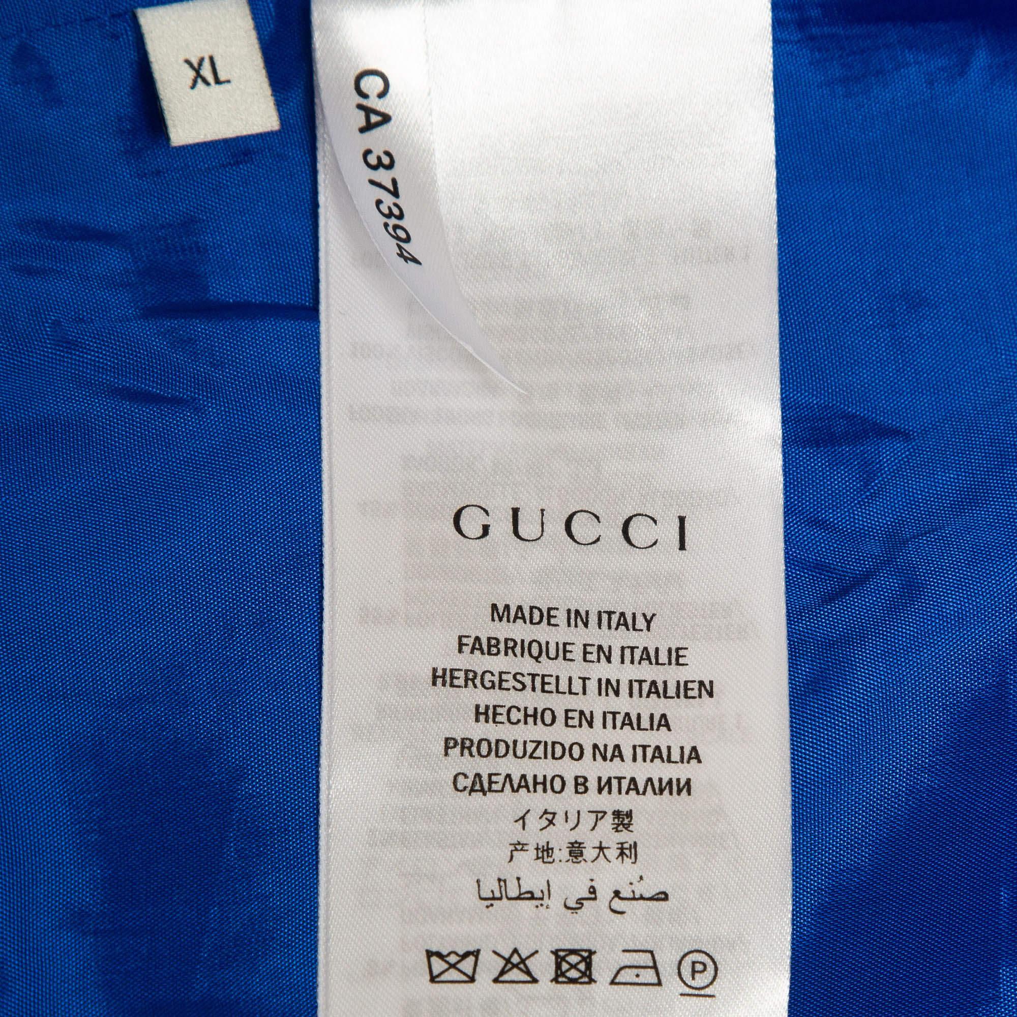 Chaqueta con capucha Gucci Azul Malla Magnetismo Detalle Cinta XL 1